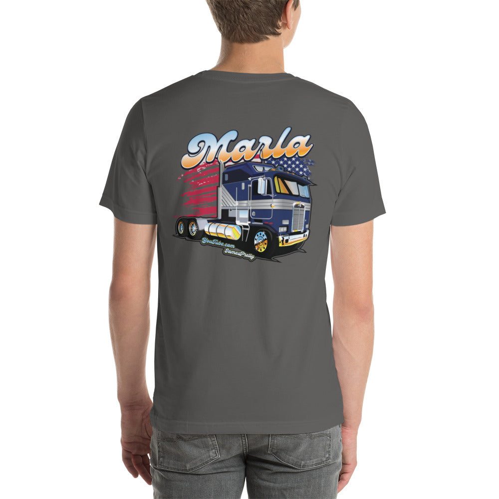 Marla American Flag - Dark - 2 sided Tshirt